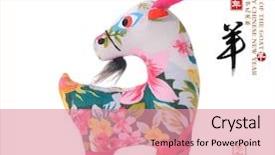  Presentation with chinese chinese - Presentation enhanced with chinese goat toy on white background and a coral colored foreground