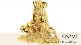  Presentation with prosperity - Colorful PPT theme enhanced with chinese god of war backdrop and a yellow colored foreground