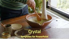  Presentation with process - PPT theme featuring chinese ground tea hakka lai background and a tawny brown colored foreground