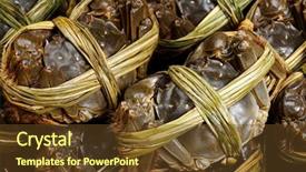  Presentation with crabs - Beautiful PPT layouts featuring chinese hairy crabs backdrop and a tawny brown colored foreground