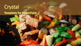  Presentation with stir fried bok choy - Presentation theme with food woku - wok stir fry background and a tawny brown colored foreground