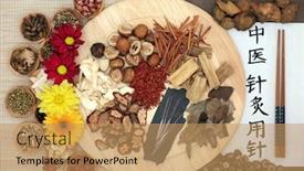  Presentation with chinese medicine acupuncture - Cool new presentation with chinese-herb-selection-acupuncture-needles backdrop and a coral colored foreground