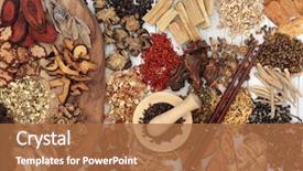 Presentation with traditional wood - Cool new slides with chinese herb selection used backdrop and a red colored foreground