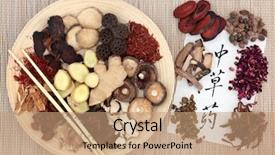  Presentation with calligraphy - Beautiful theme featuring chinese herb selection used backdrop and a coral colored foreground