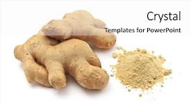  Presentation with ginger - Cool new presentation with chinese herbal - isolated ginger element of design backdrop and a white colored foreground