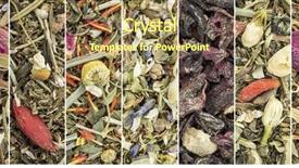  Presentation with tea collection - Theme with chinese herbal blend tea collection background and a coral colored foreground