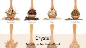  Presentation with herbal medicine - Audience pleasing presentation theme consisting of chinese herbal medicine ingredients backdrop and a lemonade colored foreground