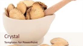  Presentation with plantain - Slides consisting of chinese herbal medicine of water plantain in a stone mortar with pestle over white background background and a lemonade colored foreground