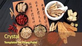  Presentation with maintain - Amazing presentation theme having chinese herbal medicine selection backdrop and a tawny brown colored foreground