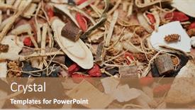  Presentation with chinese medicine - Audience pleasing slide set consisting of chinese-herbal-medicine-tea backdrop and a coral colored foreground