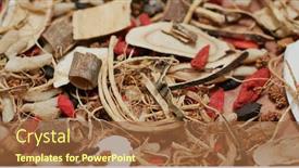  Presentation with chinese medicine - PPT layouts featuring chinese-herbal-medicine-tea background and a tawny brown colored foreground