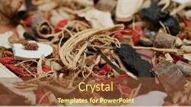  Presentation with chinese medicine - Cool new PPT theme with chinese-herbal-medicine-tea backdrop and a tawny brown colored foreground
