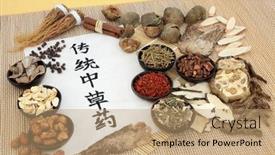  Presentation with translation - Presentation having chinese-herbal-medicine-with-herb background and a  colored foreground
