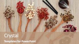  Presentation with feng shui - PPT layouts featuring chinese herbal medicine with herbs background and a coral colored foreground