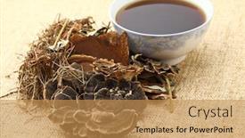  Presentation with chinese-medicine - PPT layouts enhanced with chinese herbal medicine with ingredient background and a gold colored foreground
