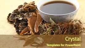  Presentation with oriental medicine - Amazing slide set having chinese herbal medicine backdrop and a tawny brown colored foreground