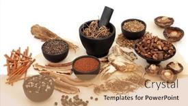  Presentation with holistic - Presentation theme with chinese-herbal-plant-based-medicine background and a  colored foreground