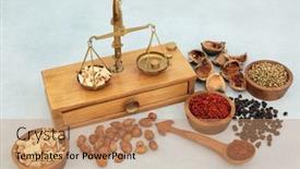  Presentation with traditional chinese medicine - PPT theme enhanced with chinese-herbs-and-spice-used background and a coral colored foreground