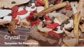  Presentation with chinese medicine - Presentation theme consisting of chinese-herbs-chinese-herbal-medicine background and a tawny brown colored foreground