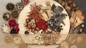  Presentation with traditional chinese medicine - Beautiful theme featuring chinese-herbs-spice-used backdrop and a coral colored foreground