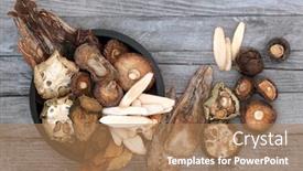  Presentation with traditional chinese medicine - Beautiful PPT layouts featuring chinese-herbs-used-in-traditional backdrop and a coral colored foreground