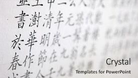  Presentation with chinese calligraphy - Audience pleasing PPT theme consisting of chinese hieroglyph on the paper backdrop and a light gray colored foreground