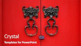  Presentation with red - Cool new PPT layouts with bat knocker on red door backdrop and a crimson colored foreground