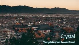  Presentation with mountain top - Presentation design consisting of lijiang mountain top view yunnan background and a  colored foreground