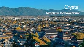  Presentation with mountain top - Audience pleasing slides consisting of mountain top view yunnan china backdrop and a teal colored foreground