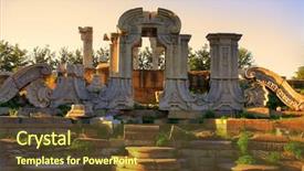  Presentation with war history - Presentation theme enhanced with chinese history war - ancient ruins at yuanmingyuan background and a tawny brown colored foreground