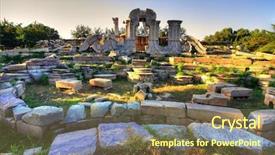  Presentation with ancient ruins - Amazing presentation having chinese history war - ancient ruins at yuanmingyuan backdrop and a tawny brown colored foreground