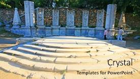  Presentation with history war - Presentation theme consisting of chinese history war - ancient ruins at yuanmingyuan background and a lemonade colored foreground