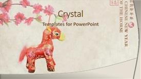  Presentation with white horse - Slide deck having chinese horse knot on white background word for horse 2014 is year of the horse background and a lemonade colored foreground