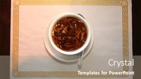  Presentation with today - Slide deck featuring chinese-hot-sour-soup-chinese background and a coral colored foreground