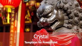  Presentation with lion - Beautiful presentation featuring chinese imperial lion backdrop and a crimson colored foreground