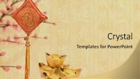  Presentation with chinese calligraphy - PPT layouts with chinese knot on old paper background and a  colored foreground