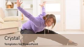  Presentation with tai chi - PPT theme with chinese kungfu - beautiful woman doing qi gong background and a coral colored foreground