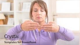  Presentation with tai chi - Colorful slides enhanced with chinese kungfu - beautiful woman doing qi gong backdrop and a light blue colored foreground
