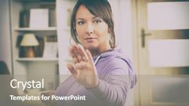  Presentation with tai chi - Amazing presentation having chinese kungfu - beautiful woman doing qi gong backdrop and a gray colored foreground