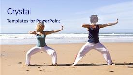  Presentation with chinese chinese - Presentation featuring chinese kungfu - couple doing chi kung background and a sky blue colored foreground