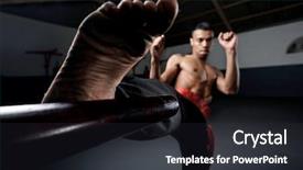  Presentation with martial arts - Theme with chinese kungfu - martial arts training in wing background and a dark gray colored foreground