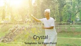  Presentation with martial arts - Beautiful theme featuring chinese kungfu - portrait of healthy grey hair backdrop and a mint green colored foreground