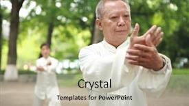  Presentation with chinese chinese - Slide set with chinese kungfu - taichi background and a light gray colored foreground