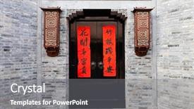  Presentation with black family - Beautiful presentation featuring chinese lantern - black door and gray wall backdrop and a gray colored foreground