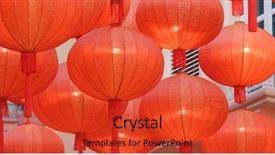  Presentation with chinese new year lunar - Audience pleasing presentation design consisting of chinese lantern decoration for lunar backdrop and a  colored foreground