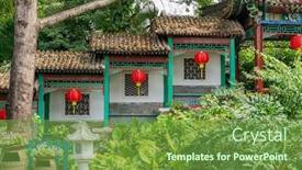  Presentation with lantern chinese - Amazing theme having chinese-lantern-decorations-in-vintage backdrop and a tawny brown colored foreground