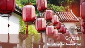  Presentation with chinese lantern - Cool new PPT theme with chinese-lantern-decorations-in-vintage backdrop and a tawny brown colored foreground