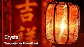  Presentation with lantern chinese - Amazing PPT theme having chinese lantern for new year backdrop and a crimson colored foreground