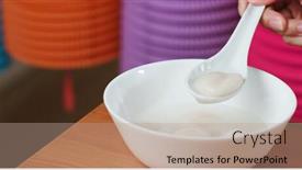  Presentation with chinese lantern - Presentation theme with chinese lantern with sweet dumpling soup background and a coral colored foreground