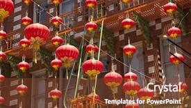  Presentation with chinese lantern - Audience pleasing theme consisting of chinese-lantern backdrop and a tawny brown colored foreground